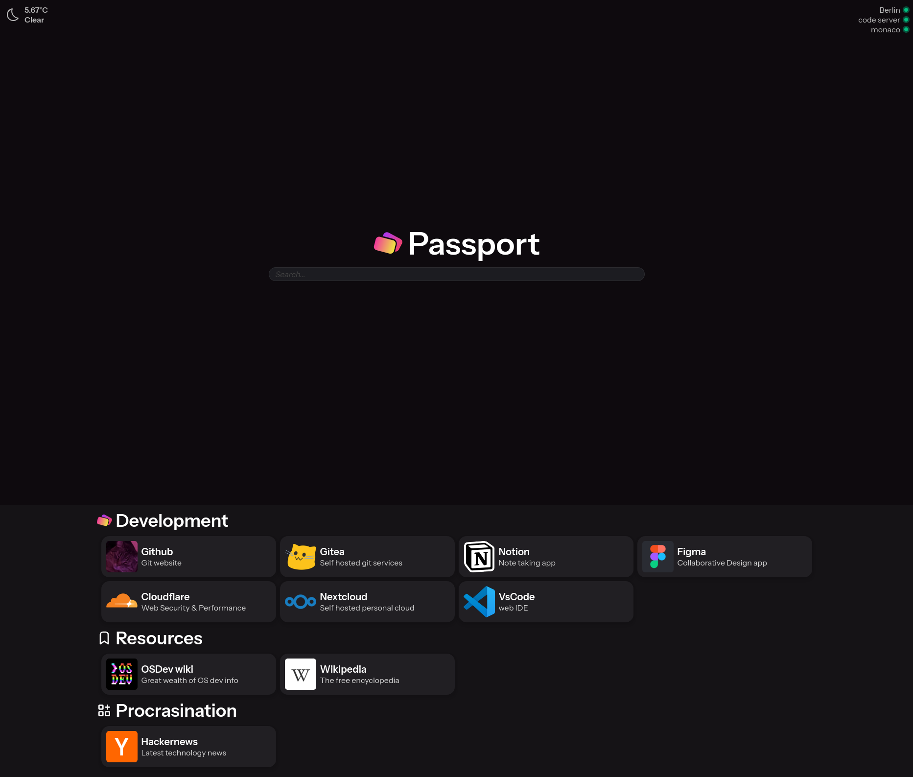 Screenshot of Passport